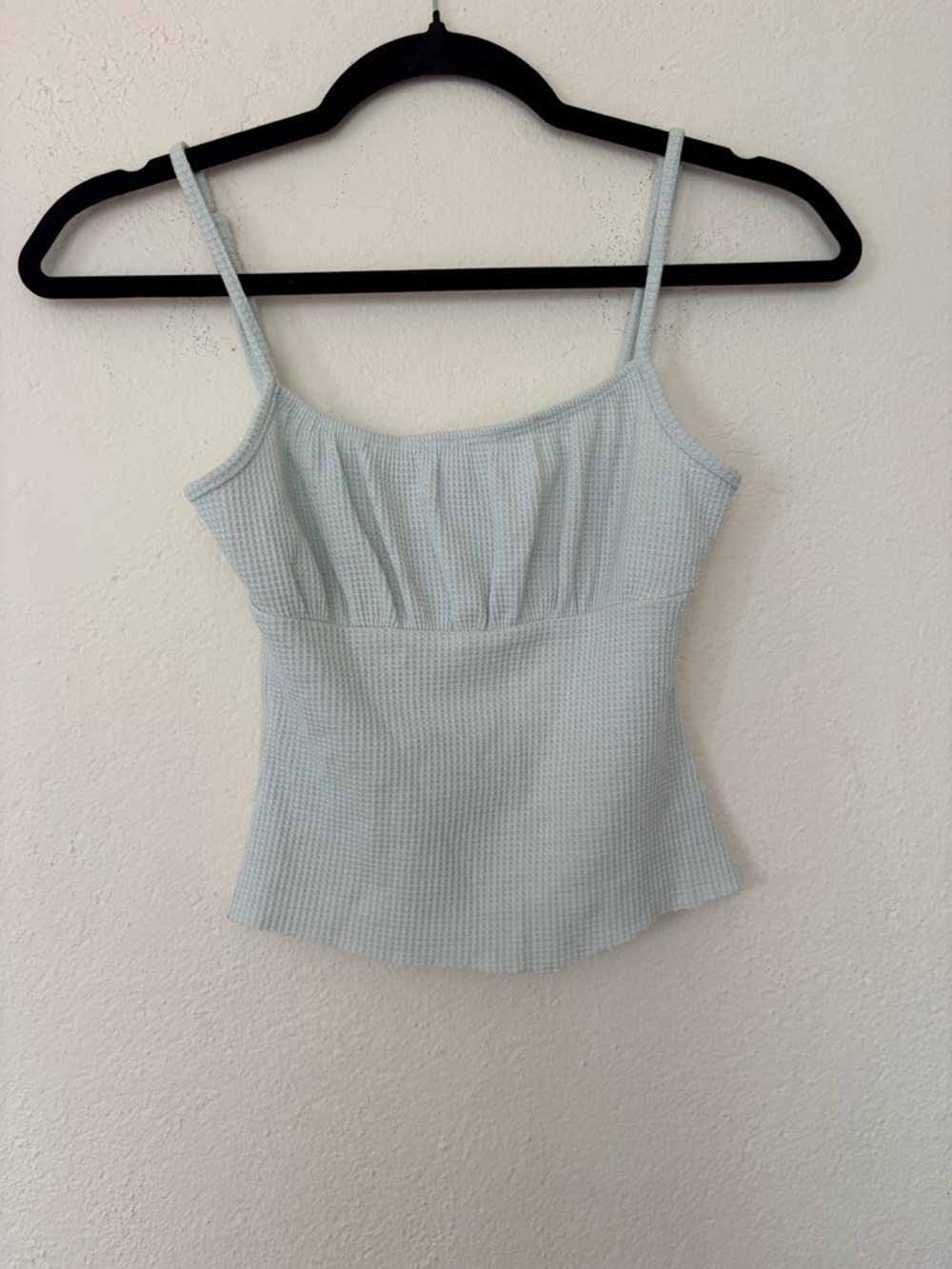 Princess Polly Pale Blue Ribbed Spaghetti Strap Top